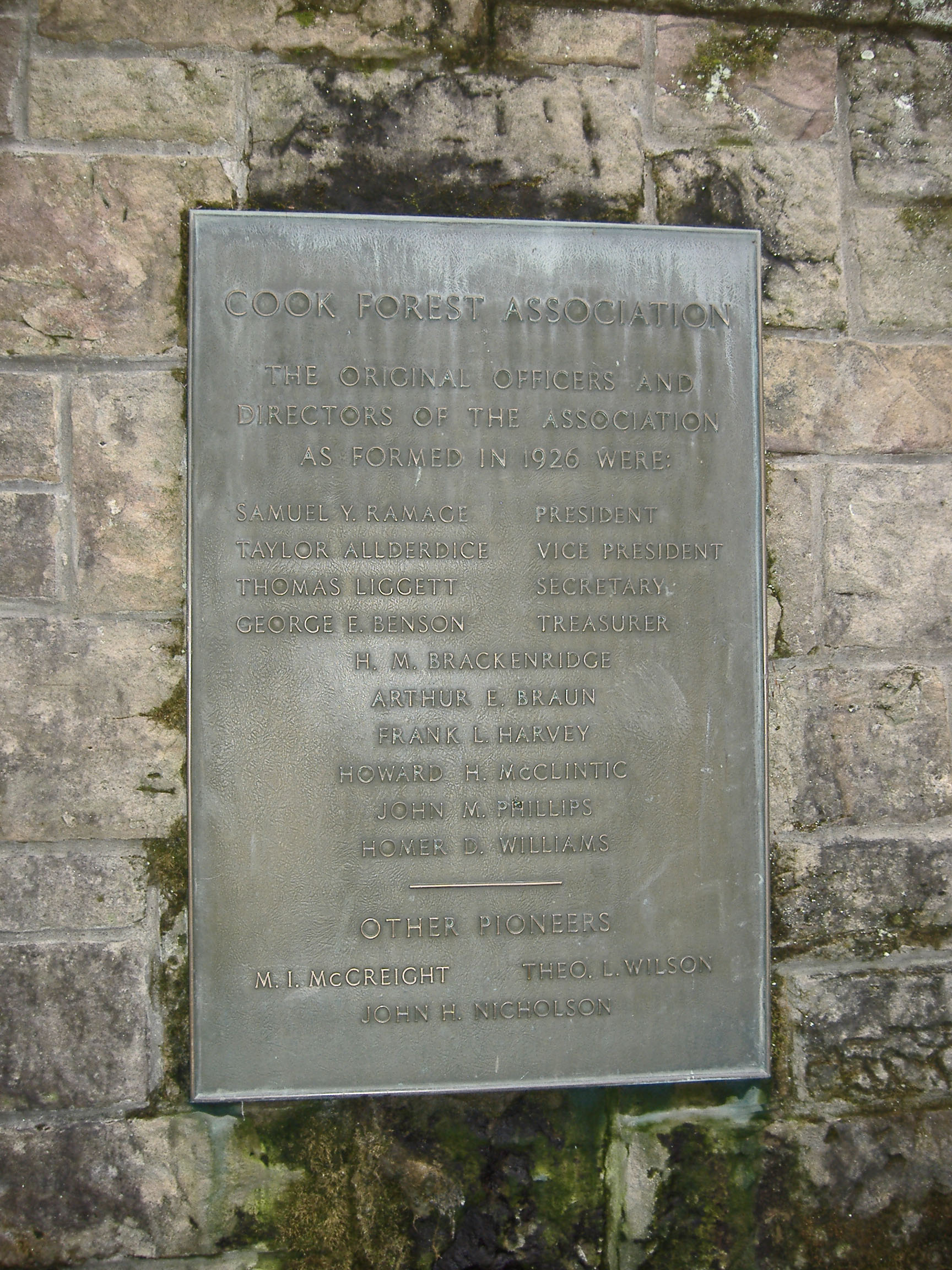 plaque on trail